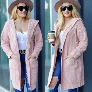 ABIGIAL Blush Soft Thick Knit Cardigan